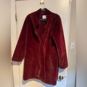 Velvet by Graham and Spencer Faux Fur Red Coat